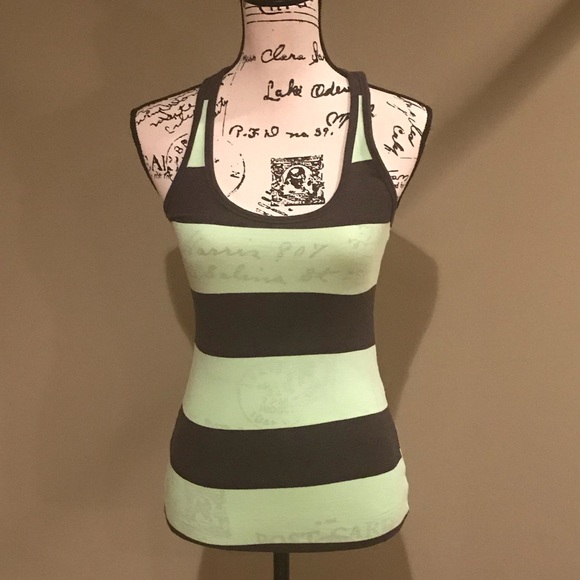 Tops - Bright Green & Gray Gym Tank